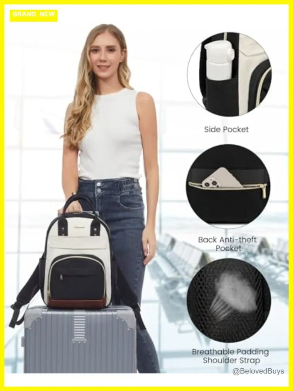 Women's Mini Nylon Backpack Purse with Anti-Theft Pocket, Fits 14